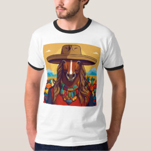 Colombiaanse koffie erfgoed: kleurrijke Cartoon on T-shirt