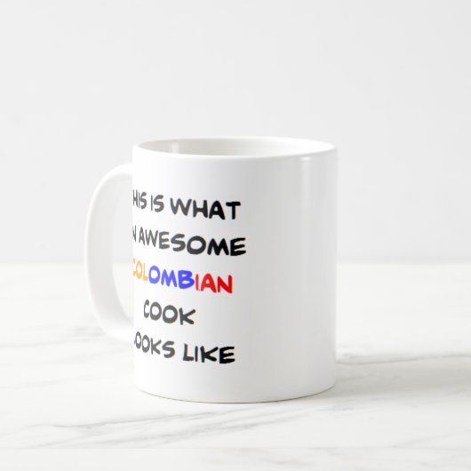colombiaanse kok , geweldige koffiemok (Voorkant links)