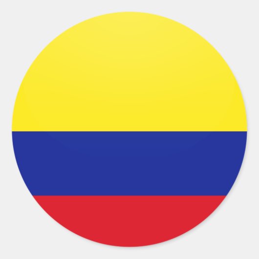 Colombiaanse kwaliteitsvlag Cirkel Ronde Sticker (Voorkant)