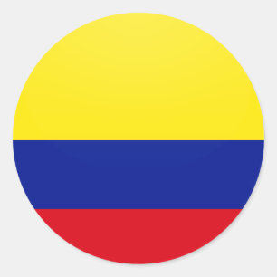 Colombiaanse kwaliteitsvlag ronde sticker