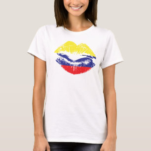 Colombiaanse lips T-shirt Design voor vrouwen.