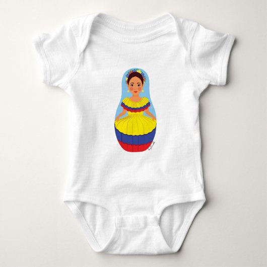 Colombiaanse Matroesjka Baby Body Romper (Voorkant)