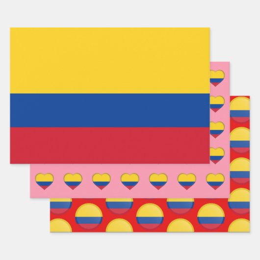 Colombiaanse Mode - Vlag, hart en cultuur Inpakpapier Vel (Set)