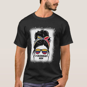 Colombiaanse moeder Messy Bun Colombia Pride Patri T-shirt