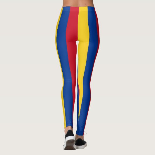 Colombiaanse nationale vlag Verticaal gestreept Leggings (Achterkant)