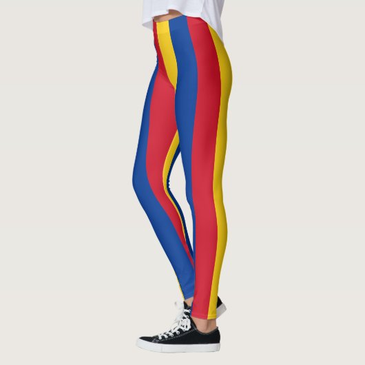 Colombiaanse nationale vlag Verticaal gestreept Leggings (Links)