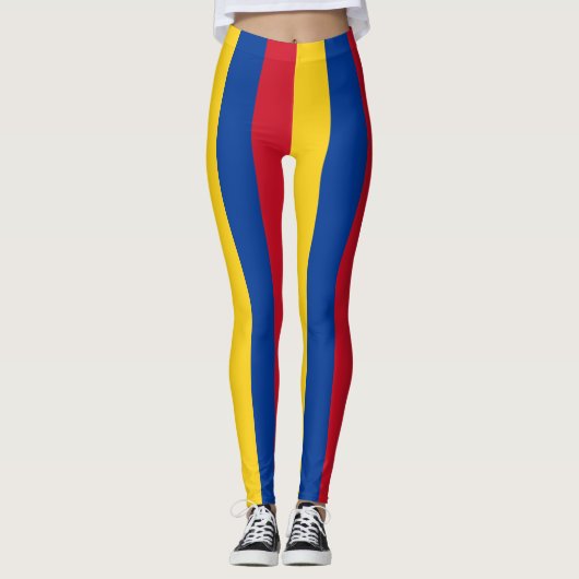 Colombiaanse nationale vlag Verticaal gestreept Leggings (Voorkant)