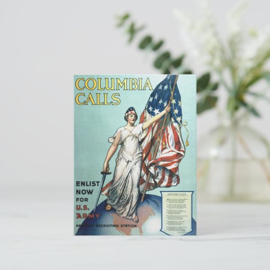 Colombiaanse oproepen briefkaart (Staand voorkant)