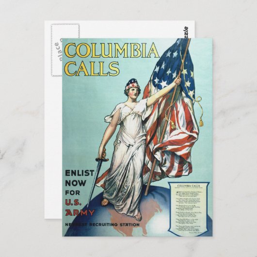 Colombiaanse oproepen briefkaart (Voorkant / Achterkant)