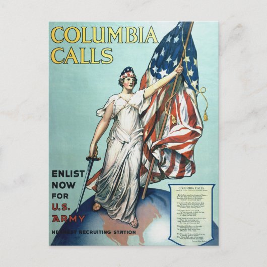 Colombiaanse oproepen briefkaart (Voorkant)