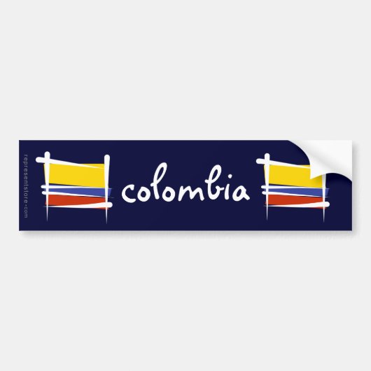 Colombiaanse penseelvlag bumpersticker (Voorkant)