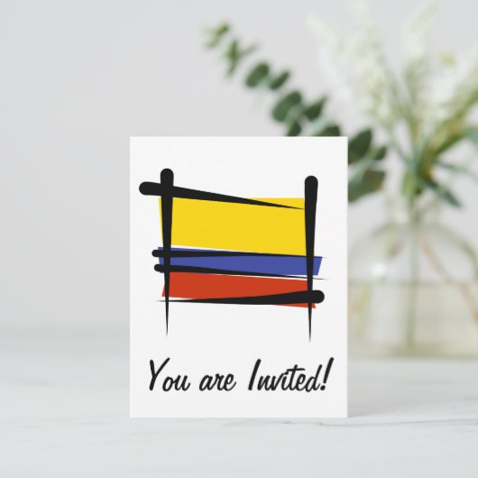 Colombiaanse penseelvlag kaart (Staand voorkant)