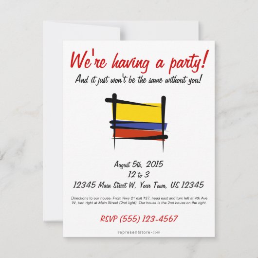 Colombiaanse penseelvlag kaart (Achterkant)