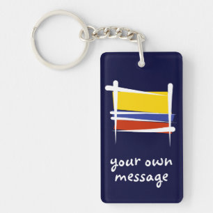 Colombiaanse penseelvlag sleutelhanger