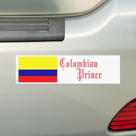 Colombiaanse prins, Bumpersticker (Op auto)