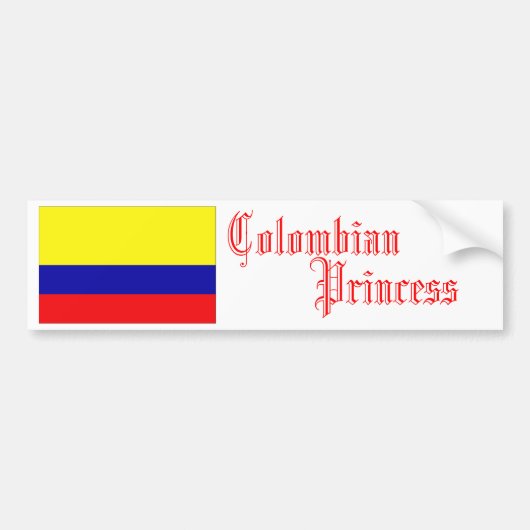 Colombiaanse prinses, Bumpersticker (Voorkant)