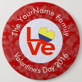 Colombiaanse rode liefde vlag gepersonaliseerd ronde button 6,0 cm (Voorkant)