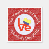 Colombiaanse rode liefde vlag gepersonaliseerd servet (Voorkant)