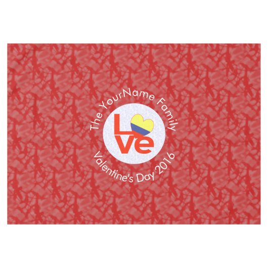 Colombiaanse rode liefde vlag gepersonaliseerd tafelkleed (Voorkant (Horizontaal))