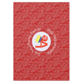 Colombiaanse rode liefde vlag gepersonaliseerd tafelkleed (Voorkant)