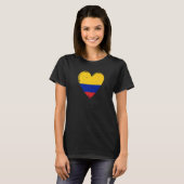  Colombiaanse roet Heart Colombia Flag Pride T-shirt (Voorkant volledig)