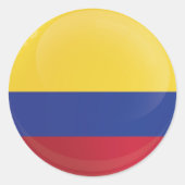 Colombiaanse ronde pictogramvlag sticker (Voorkant)