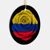 Colombiaanse Roos vlag op zwart Keramisch Ornament (Rechts)