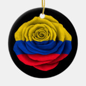 Colombiaanse Roos vlag op zwart Keramisch Ornament (Voorkant)