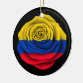 Colombiaanse Roos vlag op zwart Keramisch Ornament (Links)