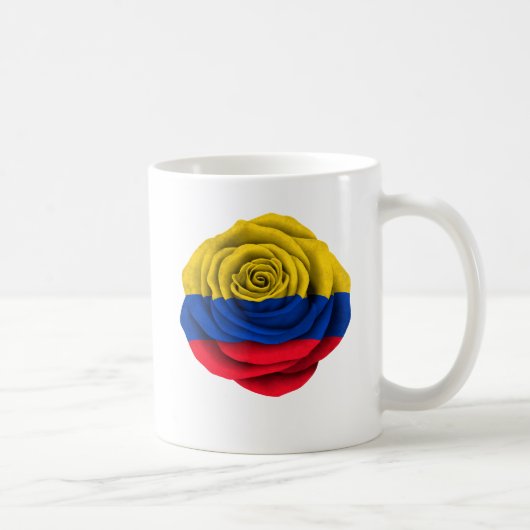 Colombiaanse Roos vlag op zwart Koffiemok (Rechts)