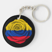 Colombiaanse Roos vlag op zwart Sleutelhanger (Achterkant)