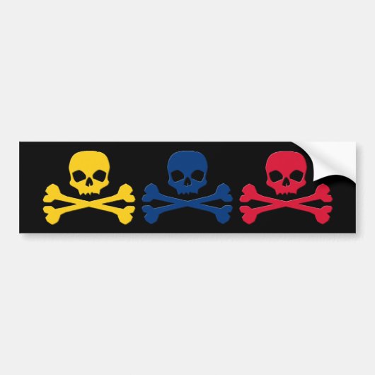 Colombiaanse Skulls Bumpersticker (Voorkant)