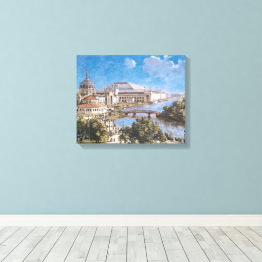 Colombiaanse tentoonstelling van Theodore Robinson Canvas Afdruk (Insitu (Houten vloer))