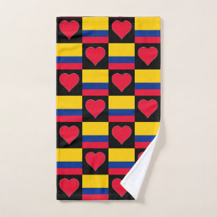 Colombiaanse trots: Colombiaanse vlag en heekpatro Handdoek