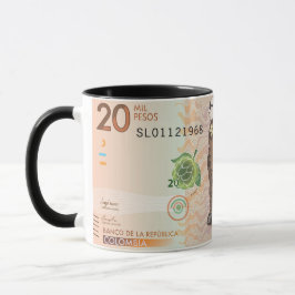 Colombiaanse valuta Cartoon Koffie Mok 20.000 peso