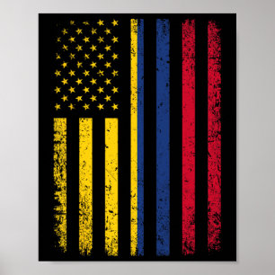 Colombiaanse vlag 4 juli Amerikaanse Colombiaanse Poster