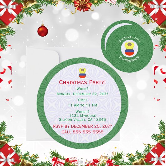 Colombiaanse vlag Abuela Angel Kerst gepersonalise Kaart