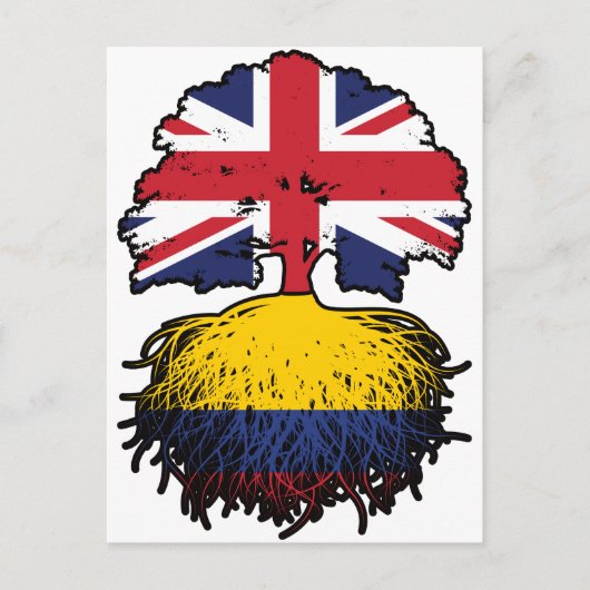 Colombiaanse vlag Brits - Brits - Bondboomrootendr Briefkaart (Voorkant)