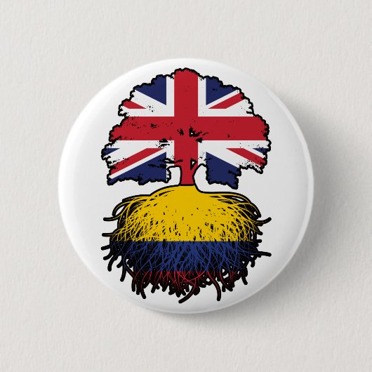 Colombiaanse vlag Brits - Brits - Bondboomrootendr Ronde Button 5,7 Cm (Voorkant)