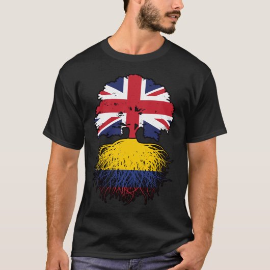 Colombiaanse vlag Brits - Brits - Bondboomrootendr T-shirt (Voorkant)