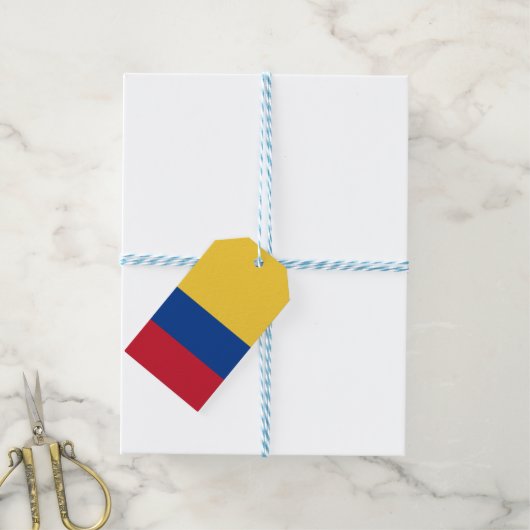 Colombiaanse vlag cadeaulabel (Met Touw)