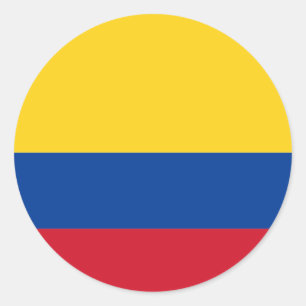 Colombiaanse vlag CO Ronde Sticker