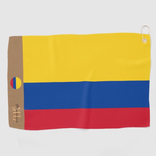 Colombiaanse vlag & Colombia monogrammen / golfhan Golfhanddoek (Horizontaal)