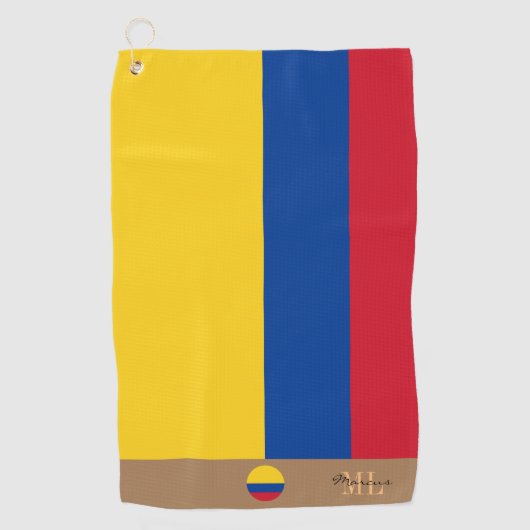 Colombiaanse vlag & Colombia monogrammen / golfhan Golfhanddoek (Voorkant)