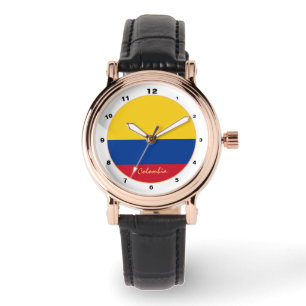 Colombiaanse vlag & Colombia trendy mode / design Horloge