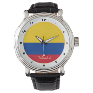 Colombiaanse vlag & Colombia trendy mode / design Horloge