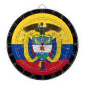 Colombiaanse vlag, dartboard en darts/gameboard dartbord (Voorkant)