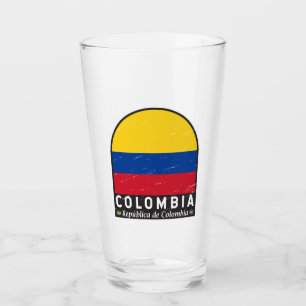 Colombiaanse vlag embleem van distressed  glas