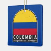 Colombiaanse vlag embleem van distressed  keramisch ornament (Links)