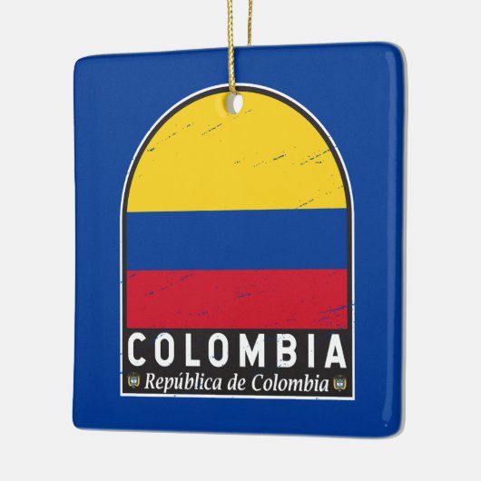 Colombiaanse vlag embleem van distressed  keramisch ornament (Links)